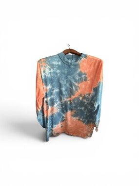 We The Free Women’s Size Small Oversized Peach & Blue Tie Dye Casual Long Sleeve